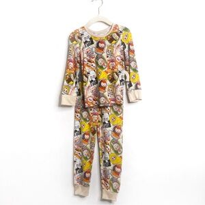 Joyful Kids Bamboo Labubu 2 Piece Pajama Set New! 2T